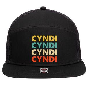 Cyndi Name 7 Panel Mesh Trucker Snapback Hat