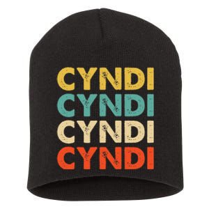 Cyndi Name Short Acrylic Beanie