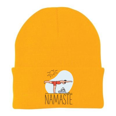 Cute Namaste Cat Yoga Pose Funny Gift For Kitty Cat Lovers Funny Gift Knit Cap Winter Beanie