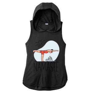 Cute Namaste Cat Yoga Pose Funny Gift For Kitty Cat Lovers Funny Gift Ladies PosiCharge Tri-Blend Wicking Draft Hoodie Tank