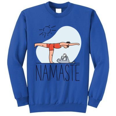 Cute Namaste Cat Yoga Pose Funny Gift For Kitty Cat Lovers Funny Gift Tall Sweatshirt