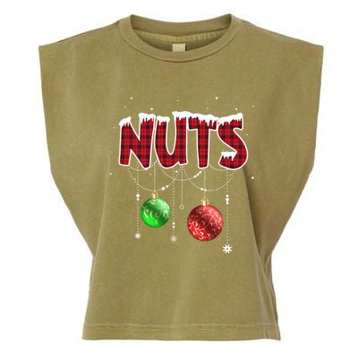 Chest Nuts Christmas Red Plaid Matching Couple Chestnuts Gift Garment-Dyed Women's Muscle Tee