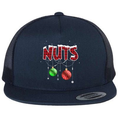 Chest Nuts Christmas Red Plaid Matching Couple Chestnuts Gift Flat Bill Trucker Hat