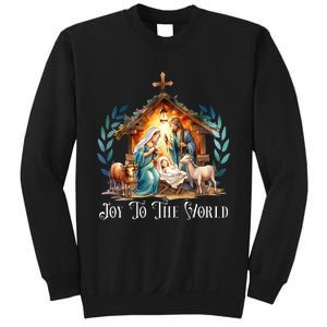 Christmas Nativity Christian Birth Of Jesus Joy To The World Sweatshirt