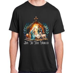 Christmas Nativity Christian Birth Of Jesus Joy To The World Adult ChromaSoft Performance T-Shirt