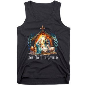 Christmas Nativity Christian Birth Of Jesus Joy To The World Tank Top