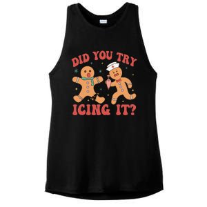 Cute Nurse Christmas Did You Try Icing It  Christmas Nurse Nicu Nurse Christmas Ladies PosiCharge Tri-Blend Wicking Tank