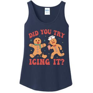 Cute Nurse Christmas Did You Try Icing It  Christmas Nurse Nicu Nurse Christmas Ladies Essential Tank