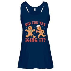 Cute Nurse Christmas Did You Try Icing It  Christmas Nurse Nicu Nurse Christmas Ladies Essential Flowy Tank