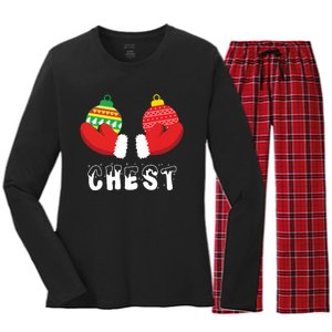 Chest Nuts Christmas Funny Matching Couple Chestnuts Women's Long Sleeve Flannel Pajama Set 