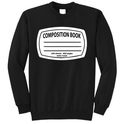 Composition Notebook Costume Matching Group Halloween Tall Sweatshirt