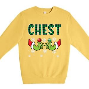 Chest Nuts Christmas Cute Gift Funny Matching Couple Chestnuts Gift Premium Crewneck Sweatshirt