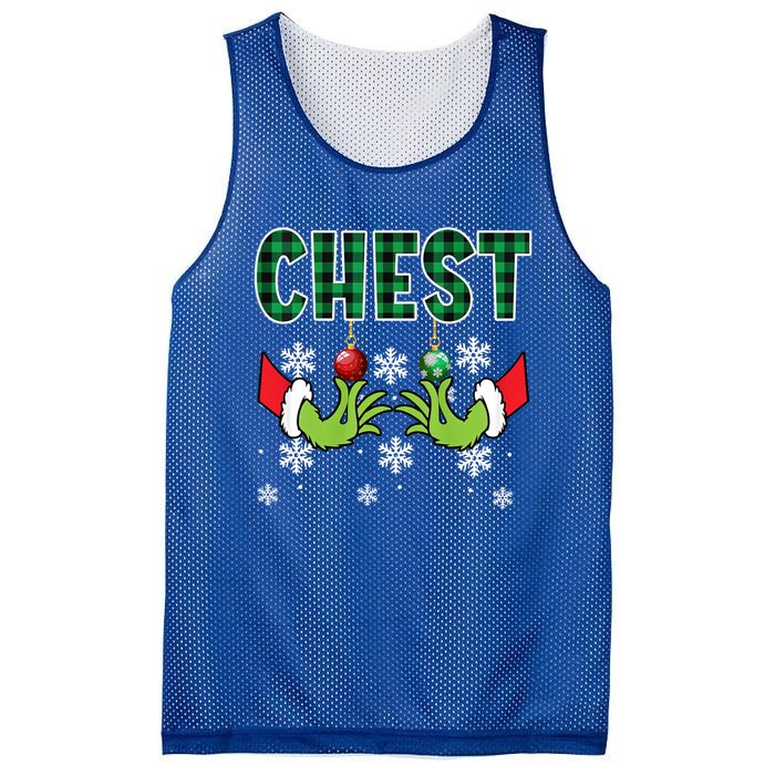 Chest Nuts Christmas Cute Gift Funny Matching Couple Chestnuts Gift Mesh Reversible Basketball Jersey Tank