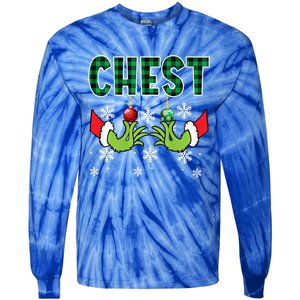 Chest Nuts Christmas Cute Gift Funny Matching Couple Chestnuts Gift Tie-Dye Long Sleeve Shirt