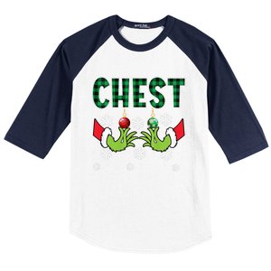 Chest Nuts Christmas Cute Gift Funny Matching Couple Chestnuts Gift Baseball Sleeve Shirt