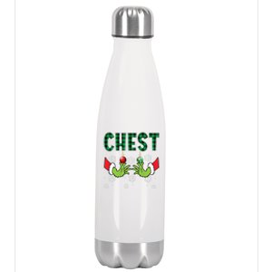 Chest Nuts Christmas Cute Gift Funny Matching Couple Chestnuts Gift Stainless Steel Insulated Water Bottle