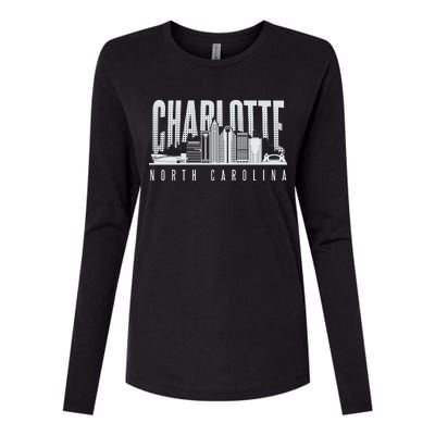 Charlotte North Carolina City Womens Cotton Relaxed Long Sleeve T-Shirt