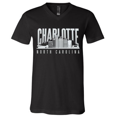 Charlotte North Carolina City V-Neck T-Shirt