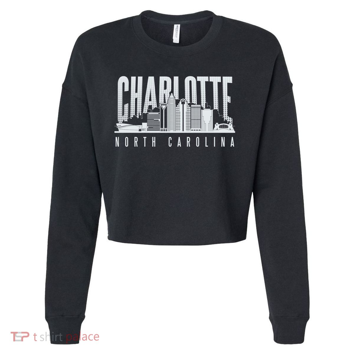 Charlotte North Carolina City Cropped Pullover Crew