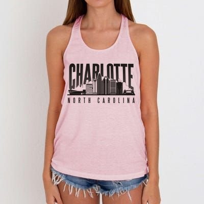 Charlotte North Carolina City Women's Knotted Racerback Tank