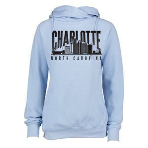 Charlotte North Carolina City Womens Funnel Neck Pullover Hood