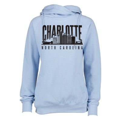 Charlotte North Carolina City Womens Funnel Neck Pullover Hood