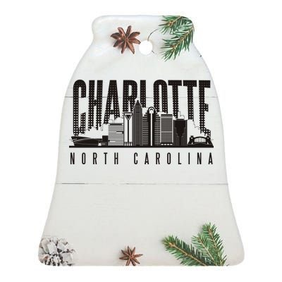 Charlotte North Carolina City Ceramic Bell Ornament