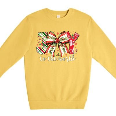 Christmas Nativity Christian Birth Of Jesus Joy To The World Premium Crewneck Sweatshirt