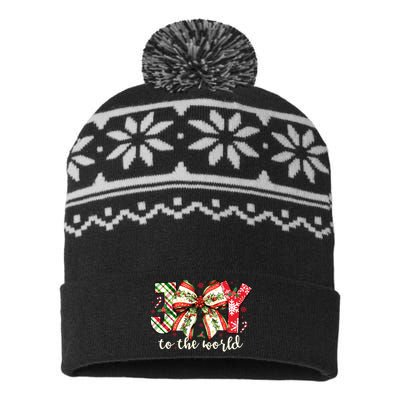 Christmas Nativity Christian Birth Of Jesus Joy To The World USA-Made Snowflake Beanie