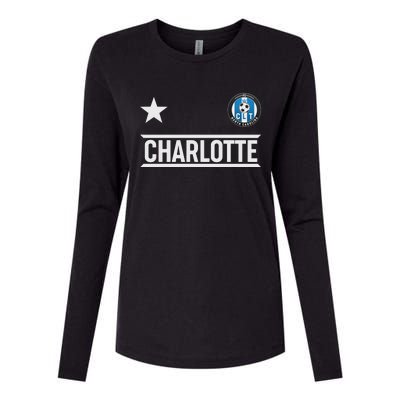 Charlotte North Carolina Soccer Jersey Womens Cotton Relaxed Long Sleeve T-Shirt