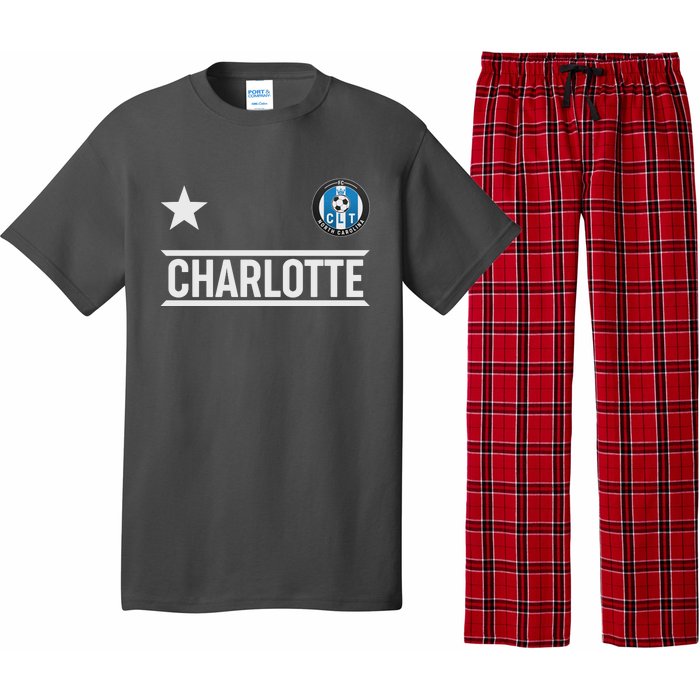 Charlotte North Carolina Soccer Jersey Pajama Set