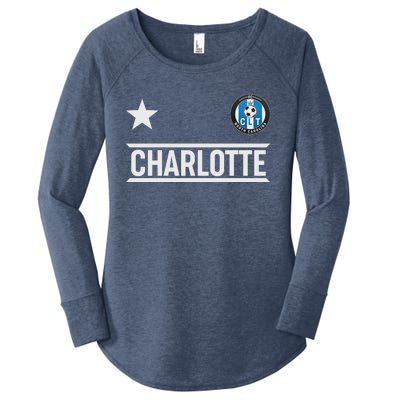 Charlotte North Carolina Soccer Jersey Women's Perfect Tri Tunic Long Sleeve Shirt