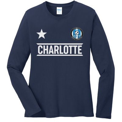 Charlotte North Carolina Soccer Jersey Ladies Long Sleeve Shirt