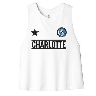 Charlotte North Carolina Soccer Jersey Women's Racerback Cropped Tank