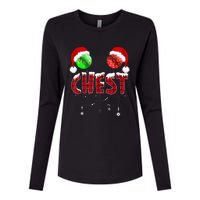 Chest Nuts Christmas Funny Matching Couple Chestnuts Womens Cotton Relaxed Long Sleeve T-Shirt