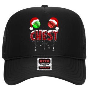 Chest Nuts Christmas Funny Matching Couple Chestnuts High Crown Mesh Back Trucker Hat