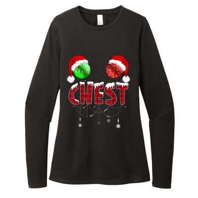 Chest Nuts Christmas Funny Matching Couple Chestnuts Womens CVC Long Sleeve Shirt