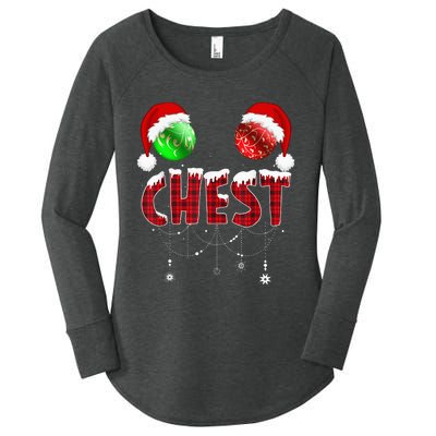 Chest Nuts Christmas Funny Matching Couple Chestnuts Women's Perfect Tri Tunic Long Sleeve Shirt