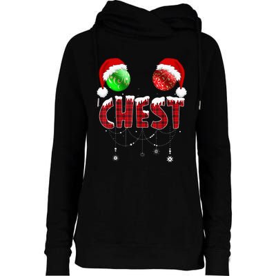 Chest Nuts Christmas Funny Matching Couple Chestnuts Womens Funnel Neck Pullover Hood