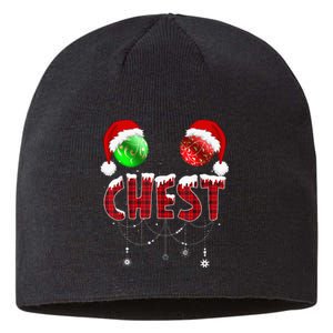 Chest Nuts Christmas Funny Matching Couple Chestnuts Sustainable Beanie