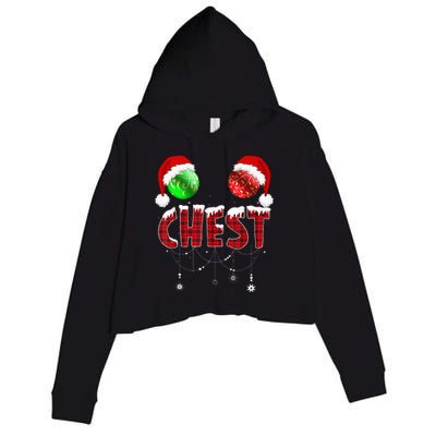 Chest Nuts Christmas Funny Matching Couple Chestnuts Crop Fleece Hoodie