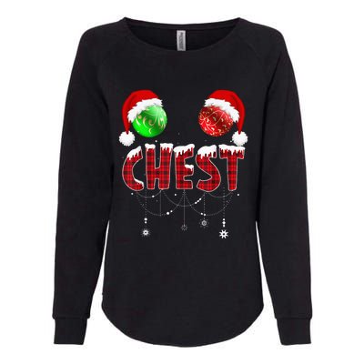 Chest Nuts Christmas Funny Matching Couple Chestnuts Womens California Wash Sweatshirt