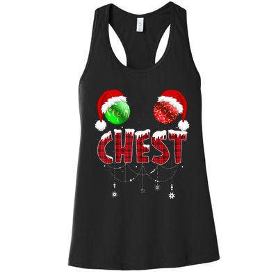 Chest Nuts Christmas Funny Matching Couple Chestnuts Women's Racerback Tank