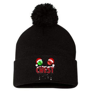 Chest Nuts Christmas Funny Matching Couple Chestnuts Pom Pom 12in Knit Beanie