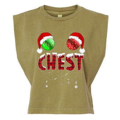 Chest Nuts Christmas Funny Matching Couple Chestnuts Garment-Dyed Women's Muscle Tee