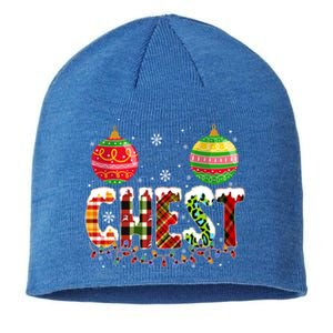 Chest Nuts Christmas Matching Couple Chestnuts Funny Gift Sustainable Beanie