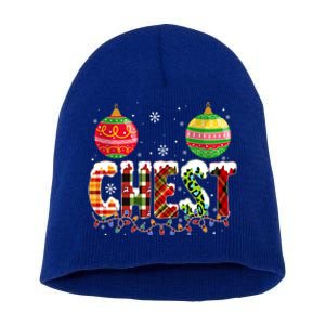 Chest Nuts Christmas Matching Couple Chestnuts Funny Gift Short Acrylic Beanie