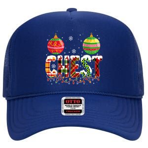 Chest Nuts Christmas Matching Couple Chestnuts Funny Gift High Crown Mesh Back Trucker Hat