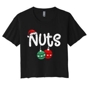 Chest Nuts Couple Christmas Pajama Chestnuts Xmas Gift Women's Crop Top Tee