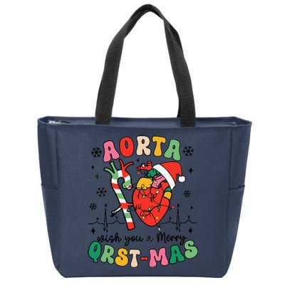 Cardiac Nurse Christmas Icu Cvicu Nurse Heart Anatomy Xmas Zip Tote Bag